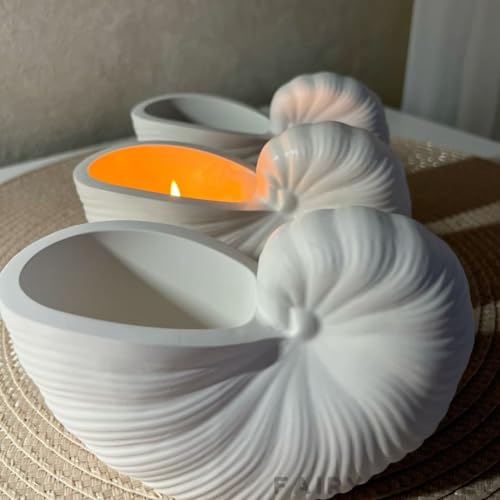 Image of Nautilus Shell Scented Candle 1 Pcs - Aesthetic Seashell Decorative Aroma Candle for Home Decor, Bedroom & Living Room - Luxury Fragrance Candle for Relaxation & Gift (Nautilus Shell)