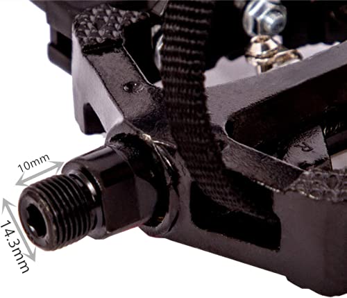 Ybeki Spd Pedals - Hybrid Pedal With Toe Clip And Straps, Suitable For Spin Bike, Indoor Exercise Bikes And All Indoor Bike With 9/16" Axles. 6 Month Warranty #TOP5