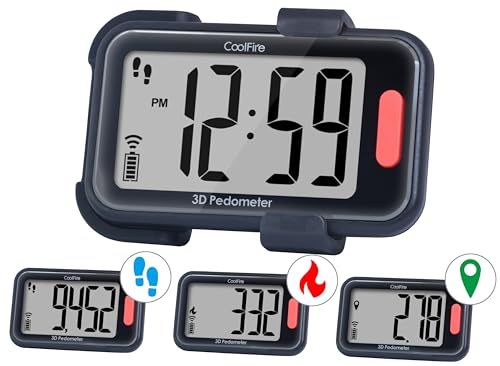CoolFire - 2025 Indoor & Outdoor 3D Clip-On Pedometer, Accurate Step Counter for Walking Steps and...