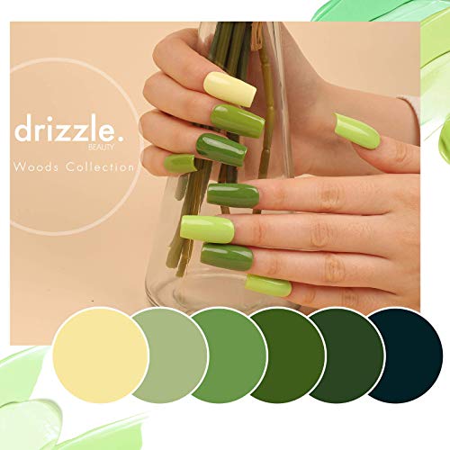 Drizzle. Beauty Green Gel Nail Polish, 6 Colors Nail Gel Polish Set, Olive Nude Green Gel Polish Kit Soak Off Avocado Dark Green Nail Polish With Glossy & Matte Gel Top Coat Base Coat #TOP1