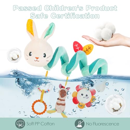 Image of FATI Car Seat Toys for Babies 0-6 Months, Stroller & Crib Toys with Squeaker Rattles - Ideal Gifts