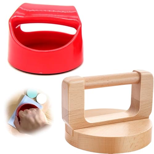 1Pc Wood Block Printing Baren and 1Pc ABS Printing Baren Tool for Crafting, Printing, Inking and Stamping, Ideal for Block Printing Linocut Crafting Scrapbooking