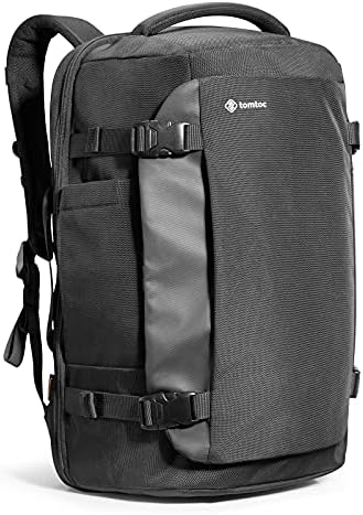 tomtoc Travel Backpack 40L, TSA Friendly Flight Approved Carry-on Luggage Hand Backpack, Water-resistant Lightweight Business Rucksack, Durable Large Weekender Bag Daypack Fits 17.3 Inch Laptop