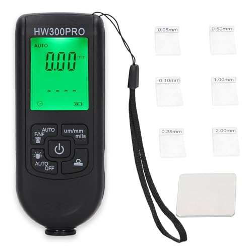 Digital Lackendicke Messgerät Abs tragbar mit automatischer Herunterfahren, nicht zerstörerisches Messwerkzeug für Metall, Stahl, Aluminium, Automobile (0-2000 μm) (Schwarz)