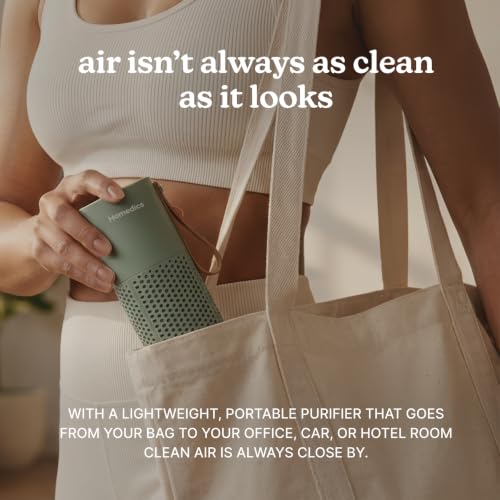 Homedics Mini Air Purifier, Portable Air Purifier with HEPA-Type Filter & Activated Carbon, USB Rechargeable Small Air Purifier for Bedroom, Home, Office, Car, Travel & Dorm, 3 Fan Speeds, Sage Green by Homedics - Image 5