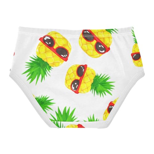 Girls Underwear Toddler 2t Cotton Cute Panties Girl Flower Briefs Girls Undies Tropical Playful Pineapples White2