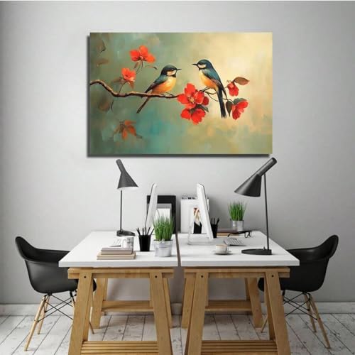 Belle du00e9coration murale de couleur douce d'hiver oiseau - 3