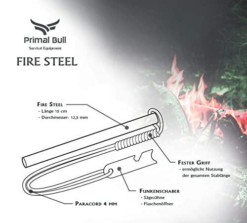 Primal Bull acciarino con manico in paracord