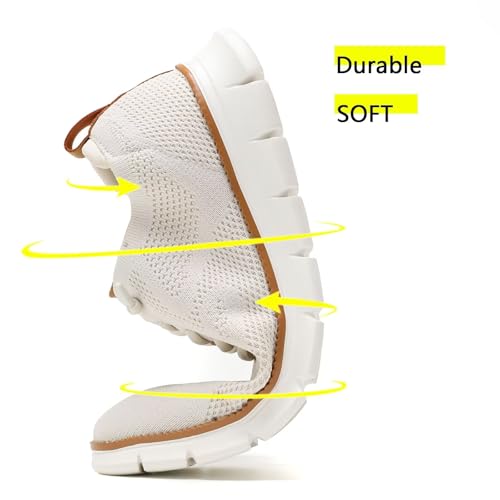 Zapatos Oxford cómodos para caminar sin calor: diseño transpirable de malla en color beige 46 EU 4