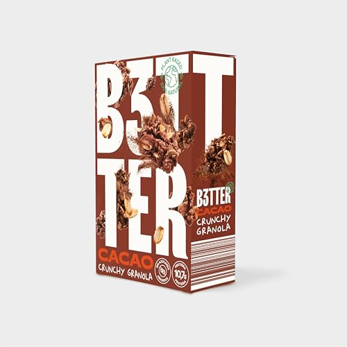 Miniatura 4 de Granola B3tter Cacao Crunchy Pack 8 X 300 G Granola Sin Azúcar Añadido 100 Natural - Proteinas Vegetales - Cereales Integrales, Dátiles, Avellanas, Almendras - Rica En Fibra