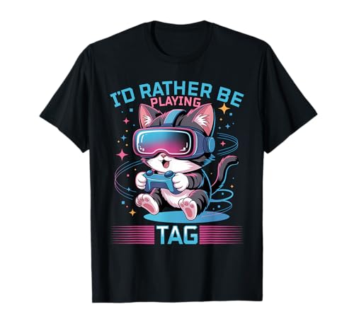 Gaming Cat VR Gamer Camiseta