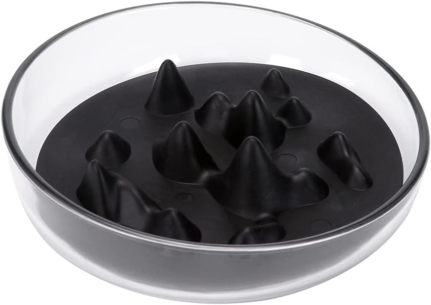 Slow Feeder Dog Bowl for Large & Medium Dogs,Heavy-Duty Anti-Gulping Bloat Stop Dog Interactive Pet Fun Slow Feeder (Black)