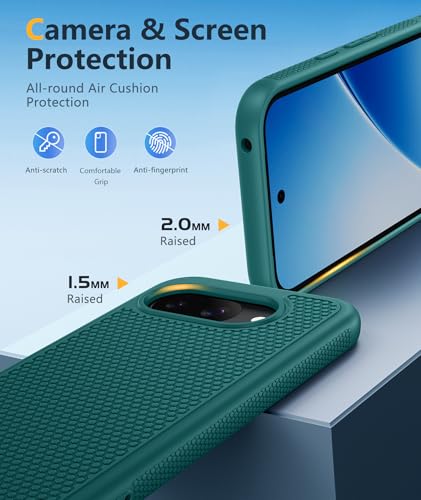 Image of FNTCASE for Google Pixel 10A Case - Military Grade Drop Protection, 14ft Drop Tested, Screen Protector Included, Anti-Slip Anti-Fingerprint Matte Textured, Soft TPU Shockproof Cover (Green)