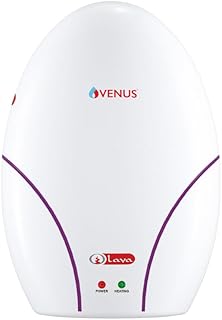 Venus Lava Instant 3L30 3-Litre Instant Water Heater For Bathroom | 100% Pure Copper Tank and copper Heating element | ISI Marked with 10 Years Guarantee on Inner Tank (White)