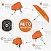 Seniny Windproof Travel Umbrella, Automatic Umbrellas for Rain, Portable & Compact Umbrellas for Backpack, Strong UV for Protection, Folding Small Sun Umbrella for Car, Walking, Orange