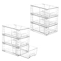 Vtopmart 6 Pack Stackable Storage Drawers,Clear Acrylic Drawer Organizers with Handles, Easily Assemble Containers for Fridge, Bathroom,Kitchen Undersink,Cabinet,Pantry Organization and Storage