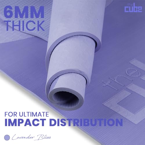 Image of The Cube Club Yoga Mats Extra Thick Non Slip Exercise Mats For Workout With Carrying Strap Eco Friendly Asana Tpe Yoga Mat For Men & Women 6Mm Gym Mat (Lavender Bliss), Blush
