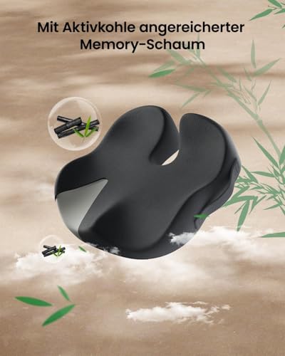 ProtoArc Ergonomisches Sitzkissen Bürostuhl Orthopädisch, Schwarz – Ansicht 6