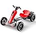 12V Electric Kids Go Kart with Adjustable Seat, Foldable Ride On Toy Car with LED Lights and Bluetooth, 4 EVA Wheels, Forward and Reverse, for Boys and Girls Ages 3–6 (Red)
