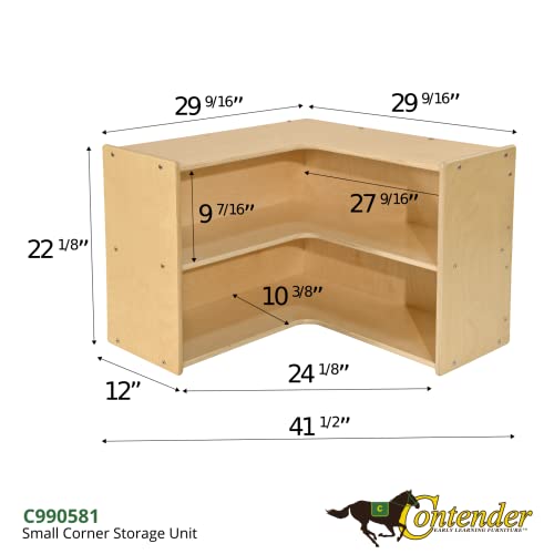 Contender Bookshelf with Storage Compartment, 2 Corner Display Shelves