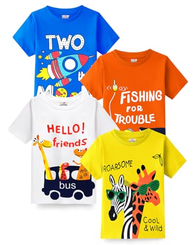 Image of Kuchipoo Boys Half Sleeves Regular Fit Cotton T-Shirt