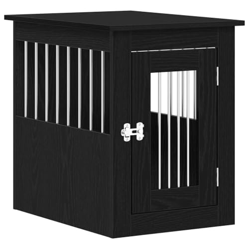 vidaXL Dog Crate Furniture Black Oak 62x45x59 cm Engineered Wood