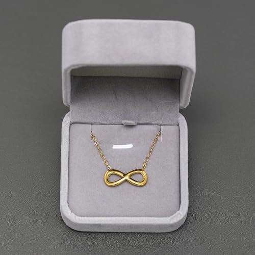 TRIXES Collier Infini Ton Or - Design de Bijoux Iconique - Avec Boîte de Présentation - Accessoires pour Femmes - Cadeaux et Petits Plaisirs - Design Intemporel sur Chaîne de 45 cm – vue 8