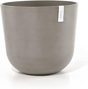 Ecopots Oslo Medium Round Planter - 21.7 in x 21.7 in x 18.9 in - Taupe