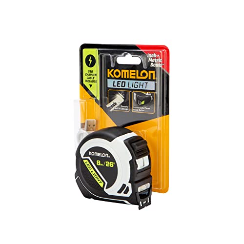 8M/26' Komelon Led Inch Metric Tape Measure #TOP1