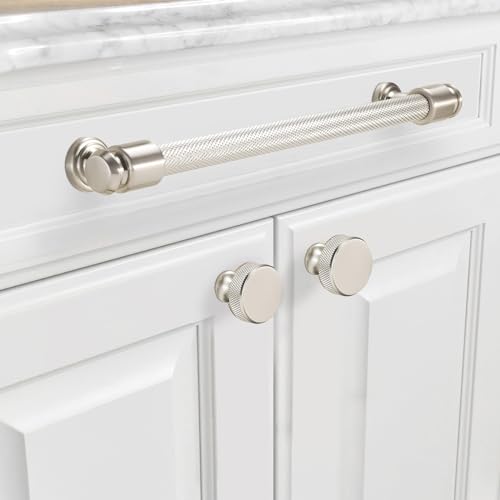 BUKOBYHE 6 Pack 10Inch Brushed Satin Nickel Kitchen Cabinet Handles Knurled Cabinet Pulls Drawer Pulls Kitchen Hardware - Image 4