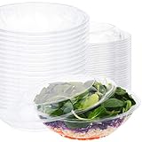 Plastic Salad Bowls with Lids (10 Count) 64 oz. Disposable Serving Bowls - Plastic Serving Bowls for...