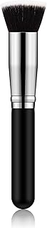 GOHIGH Foundation Brush,Flat Top Kabuki Premium Makeup Brush for Blending Liquid,Cream or Flawless Powder Cosmetics - Buffing, Stippling, Concealer,Premium Quality Synthetic Dense Bristles(Black)