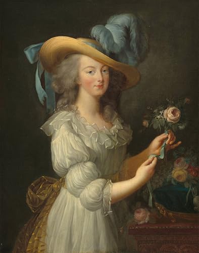 Image sur toile Marie-Antoinette en robe de mousseline haute définition pour salon élégant