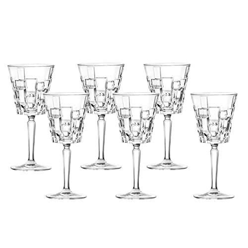 Elegant and Modern Italian Crystal Glass Set for Hosting Parties and Events - Etna Set of 6 Red Wine Goblets