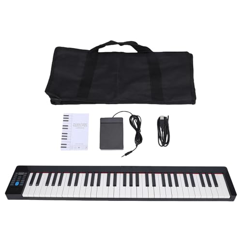 CHICIRIS Piano con Teclado, Piano Eléctrico Portátil de 61 Teclas con Conectividad Versátil para Principiantes y Músicos
