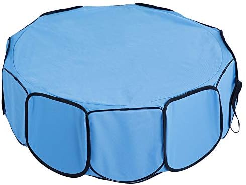 Petsfit Foldable Dog Pool, Pet Dog Swimming Pool with Strong Wire Hoop,104cm Diameter x 30cm Height