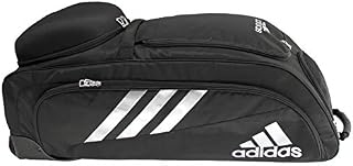 adidas Unisex Utility Wheeled Bat Bag, Black/Silver, ONE SIZE