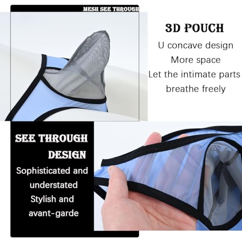 JINSHI Men's Sexy Mesh Breathable Briefs Low Rise See Through Underwear4