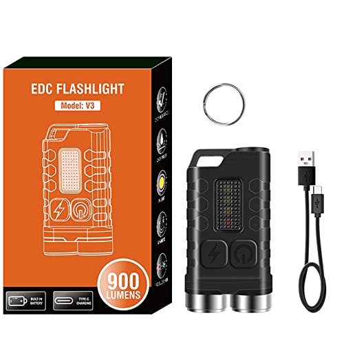 Aedcbaide V3 Mini LED Torcia Portachiavi Torcia