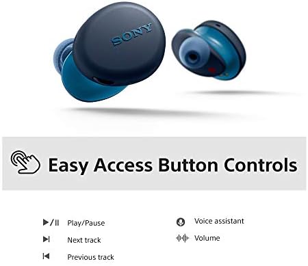 Sony WF-XB700 Truly Wireless Bluetooth Headphones, with Extra Bass, up to 18h battery life, splash and sweat resistance, Built-in Mic and Voice Assistant - Blue