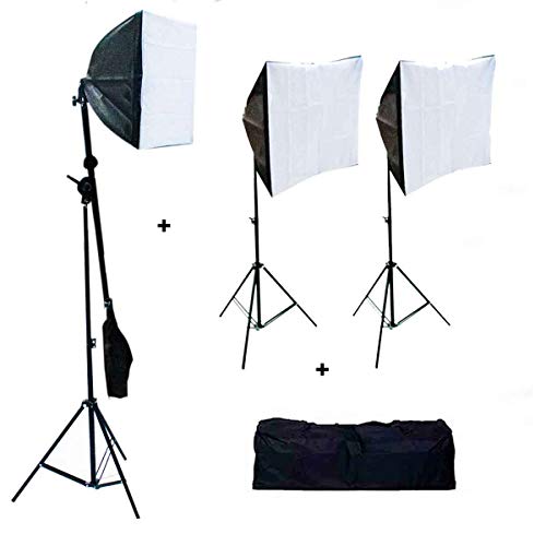Kit 2 Softbox 50x70 cm + Girafa 40x40 cm + Bolsa Luz E27