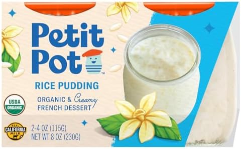 Petit Pot | Organic French Dessert | Vanilla Rice Pudding | Gluten-Free | Kosher | Ready-to-Eat | No Artificial Ingredients | No Preservatives | 8 Ounce (2 Pack)