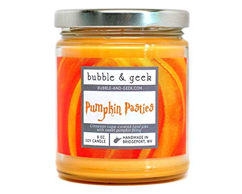 Pumpkin Pasties Scented Soy Candle, Pumpkin Pie and Cinnamon, Bubble and Geek, Handmade Halloween Party Gift