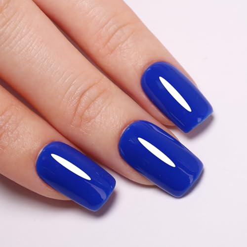 Imtiti Esmalte de uñas UV, esmalte de uñas de gel azul profundo, requiere secado UV/LED, de larga duración, hasta 28 días, acabado brillante, accesorio profesional para diseño de uñas para primavera