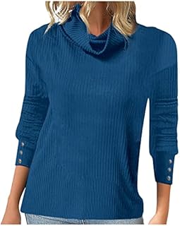 Sweaters for Women Top Womens Basic Loungewear Warm Long Sleeve Oversized Sweater Women Solid Turtleneck Breasted Knitted Slimming Sweater