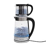 RjcdOPL Elektrischer Wasserkocher, 2,5 l, mit Teekanne aus Glas, 1.500 W, herausnehmbares Teesieb, automatische Trocknungsstopp, praktisch für Familie und Tee-Liebhaber