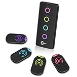 Esky Ultra Slim Key Finder, Remote Finders Locator with 80dB Sound and 4 Receivers, Wallet Tracker and Item Locators Beeper Tags for Finding Key, TV Remote, Wallet, Pets and Phone, Batteries Included