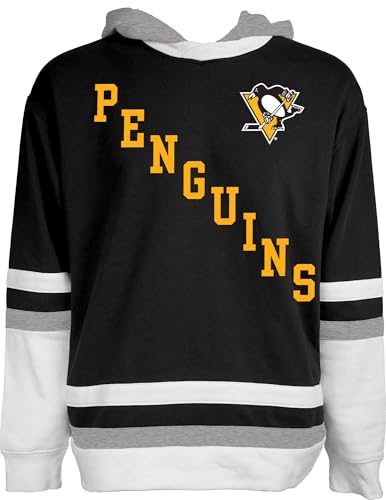 Blue 84 Standard NHL Officially Licensed Hockey Hooded Sweatshirt Felt Embroidery Team Color