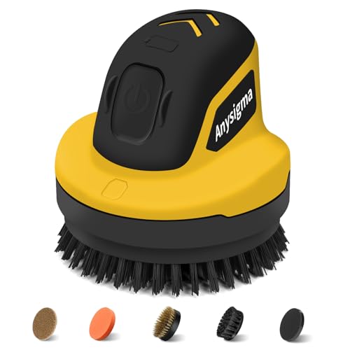 Image of Electric Grill Brush for Outdoor Grill- 4 Replaceable Heads, 3000mAh IPX7 Waterproof BBQ Cleaning Scrubber for Kitchen & Car & Bathroom - Ideal Mother's for Grill Lovers, Dad, Mom