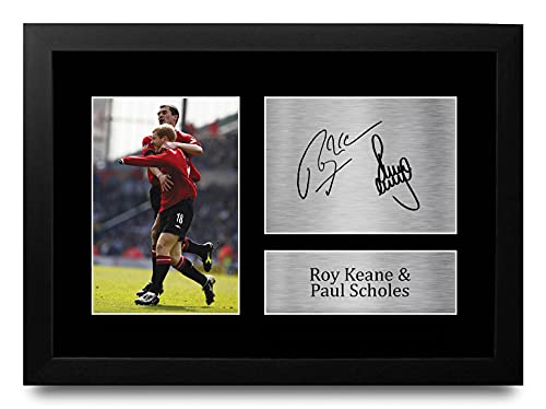 Photo autographe signée Roy Keane et Scholes pour décorer un salon de passionné